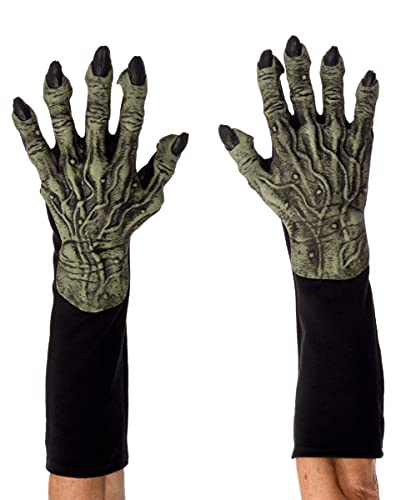 horror-shop Hexen Monster Latex Handschuhe als Halloween Kostümaccessoire von horror-shop