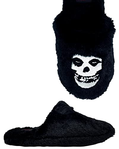 horror-shop Schwarze Kreepy Kozy Misfits Plüsch Hausschuhe für Halloween 40-41 von horror-shop