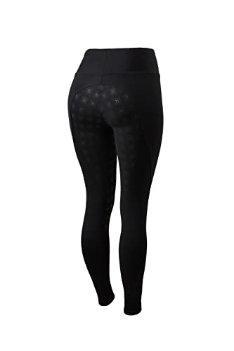 HORZE Damen Reitleggings Juliet, Reithose Damen mit Silikonvollbesatz, Schwarz, 38 von HORZE