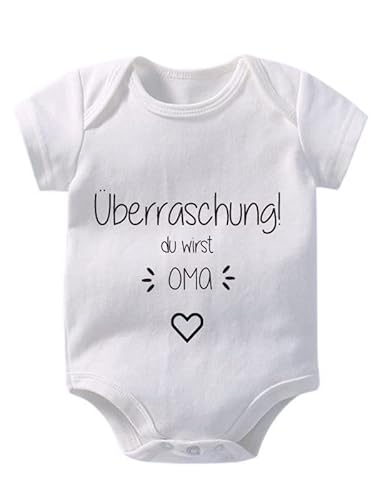 Hospitrix Strampler Überraschung! du wirst Onkel, Tante, Opa, Oma, Überraschung Verkündung, Baby, Strampler, Geschenk (Überraschung! du wirst OMA) von Hospitrix