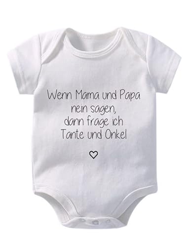 Hospitrix Strampler Wenn MAMA und PAPA nein sagt, dann frage ich Onkel, Tante, Opa, Oma, Überraschung Verkündung, Baby, Strampler (Wenn Mama und Papa nein sagen, dann frage ich Tante und Onkel) von Hospitrix