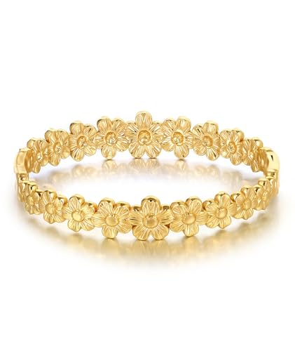 Blumen-Armreif für Frauen, niedlich, stapelbar, Edelstahl, Manschettenarmband, Mutter, Tochter, Schwester, One Size, Edelstahl, Kein Edelstein Blumen-Armreif für Frauen, niedlich, stapelbar, Edelstahl, Manschettenarmband, Mutter, Tochter, Schwester, One Size, Edelstahl, Kein Edelstein von hotoo