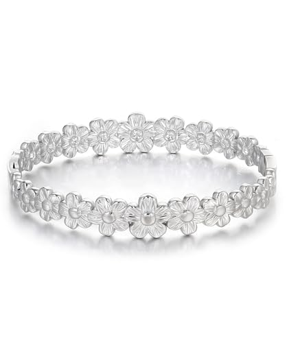 Blumen-Armreif für Frauen, niedlich, stapelbar, Edelstahl, Manschettenarmband, Mutter, Tochter, Schwester, One Size, Edelstahl, Kein Edelstein Blumen-Armreif für Frauen, niedlich, stapelbar, Edelstahl, Manschettenarmband, Mutter, Tochter, Schwester, One Size, Edelstahl, Kein Edelstein von hotoo