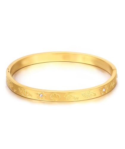 Muschel Seestern Armreif Armbänder für Frauen Stapelbar Edelstahl Manschette Armband Mutter Tochter Schwester, One Size, Edelstahl, Kein Edelstein Muschel Seestern Armreif Armbänder für Frauen Stapelbar Edelstahl Manschette Armband Mutter Tochter Schwester, One Size, Edelstahl, Kein Edelstein von hotoo