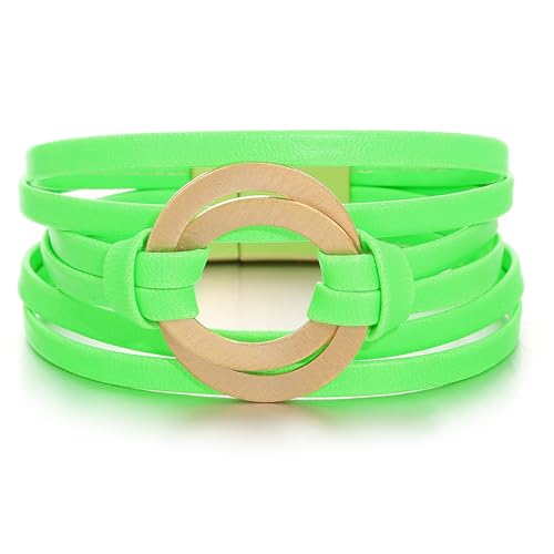 hotoo Kreis-Charm-Armbänder für Frauen, handgefertigt, Leder, Wickelarmbänder für Paare, Freundschaftsarmband, Bohemian-Manschette, Armreif, Boho-Schmuck, Geschenk, General, Leder, Kein Edelstein hotoo Kreis-Charm-Armbänder für Frauen, handgefertigt, Leder, Wickelarmbänder für Paare, Freundschaftsarmband, Bohemian-Manschette, Armreif, Boho-Schmuck, Geschenk, General, Leder, Kein Edelstein von hotoo