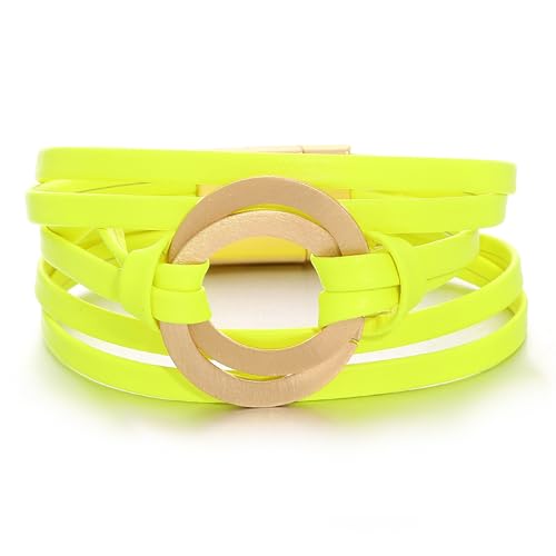 hotoo Kreis-Charm-Armbänder für Frauen, handgefertigt, Leder, Wickelarmbänder für Paare, Freundschaftsarmband, Bohemian-Manschette, Armreif, Boho-Schmuck, Geschenk, General, Leder, Kein Edelstein hotoo Kreis-Charm-Armbänder für Frauen, handgefertigt, Leder, Wickelarmbänder für Paare, Freundschaftsarmband, Bohemian-Manschette, Armreif, Boho-Schmuck, Geschenk, General, Leder, Kein Edelstein von hotoo