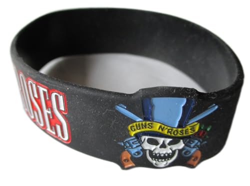 1 Armband aus Silikon, Guns n Rosen, Schädel, Rock Roll, Herren, Damen, Jugendliche 1 Armband aus Silikon, Guns n Rosen, Schädel, Rock Roll, Herren, Damen, Jugendliche von hotrodspirit