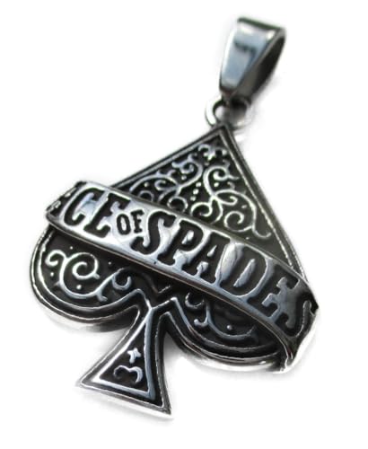 Anhänger mit Pik-Aufschrift "Ace of Spades", für Herren und Damen, Rock n Roll, Edelstahl Anhänger mit Pik-Aufschrift "Ace of Spades", für Herren und Damen, Rock n Roll, Edelstahl von hotrodspirit