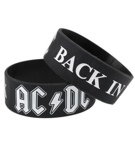 hotrodspirit - 1 Armband aus Silikon Gruppe ACDC Back in Black Hard Rock Herren Damen Teenager, Einheitsgröße von hotrodspirit