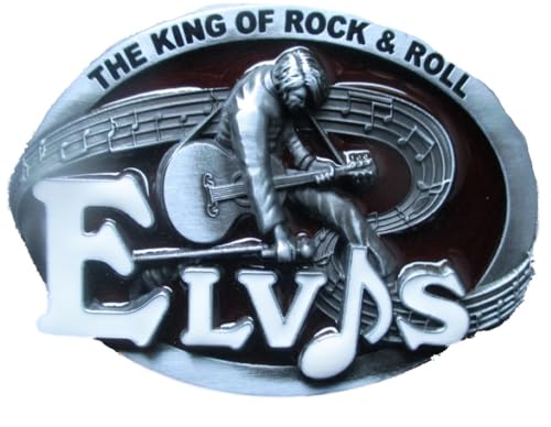 hotrodspirit - Gürtelschnalle Elvis Presley oval Bordeauxrot Rock Roll, mehrfarbig, Einheitsgröße hotrodspirit - Gürtelschnalle Elvis Presley oval Bordeauxrot Rock Roll, mehrfarbig, Einheitsgröße von hotrodspirit