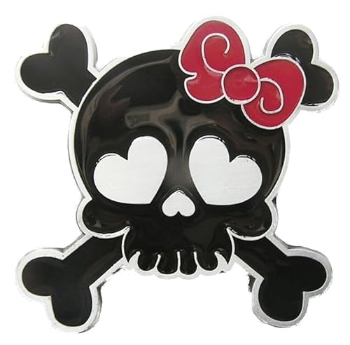 hotrodspirit - Gürtelschnalle für Mädchen, Schwarz und rosa Schleife für Damen, mehrfarbig, Einheitsgröße von hotrodspirit