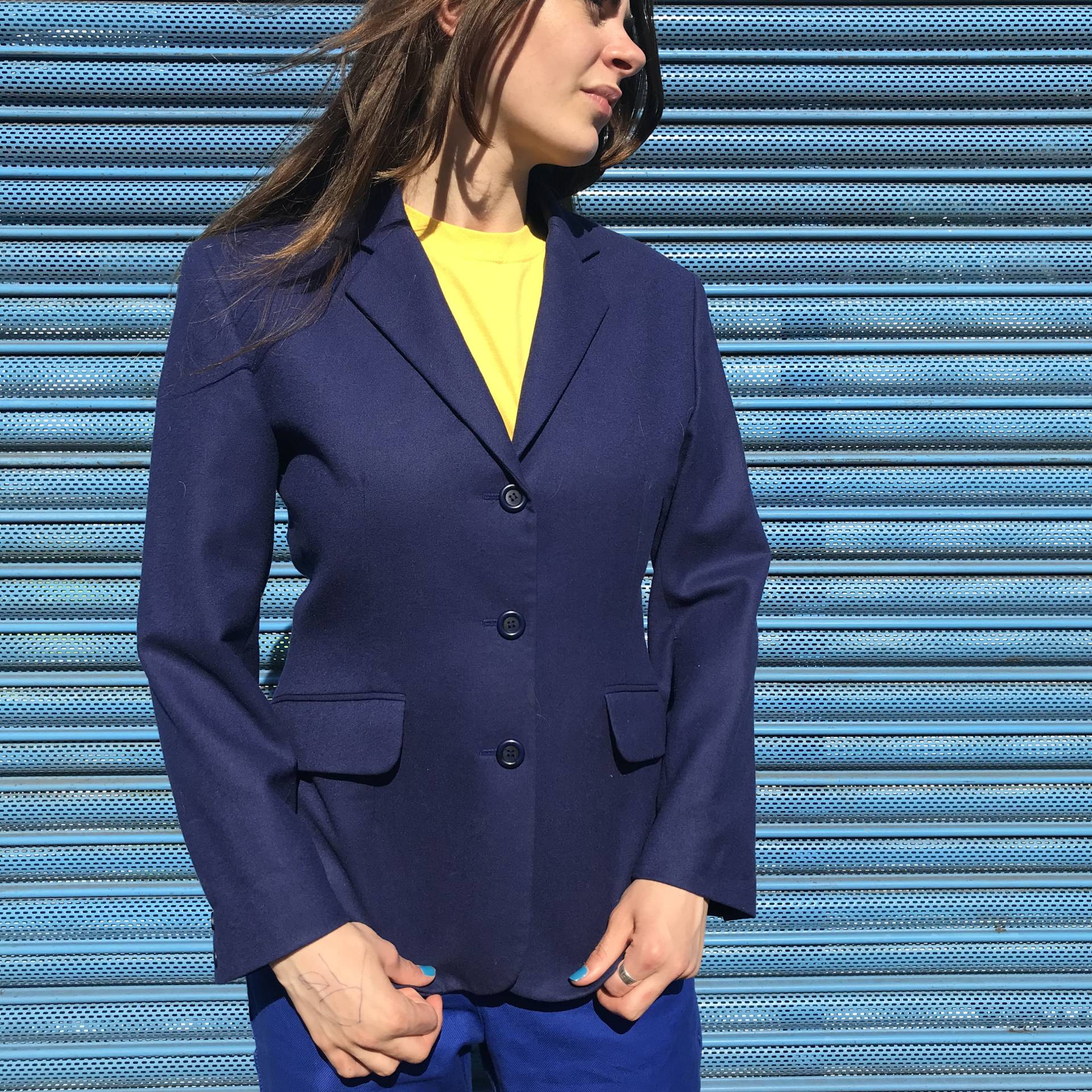 Dunkel Blau Schneider Jacke Frauen Größe 42 14. Wolle Dunkel Blau Schneider Jacke Frauen Größe 42 14. Wolle von houseofceleste