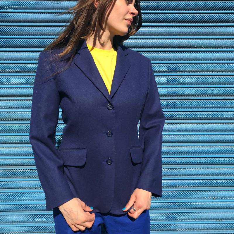 Dunkel Blau Schneider Jacke Frauen Größe 42 14. Wolle Dunkel Blau Schneider Jacke Frauen Größe 42 14. Wolle von houseofceleste