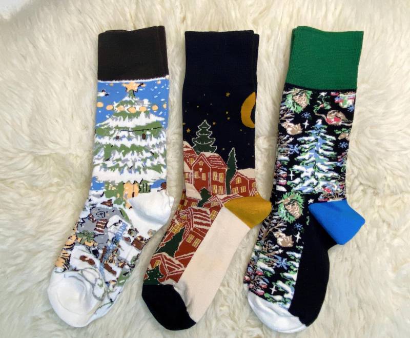 Weihnachtssocken in 3 Winterlichen Varianten von houseofwildsocks