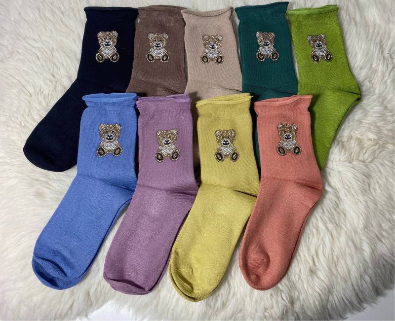 Wollsocken Mit Teddybär Aus Strass - Extra Weich von houseofwildsocks