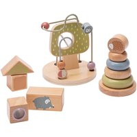 howa® Motorikspielzeug Motorikschleife Stapelturm Bausteine little woods aus Holz 3 tlg. von howa