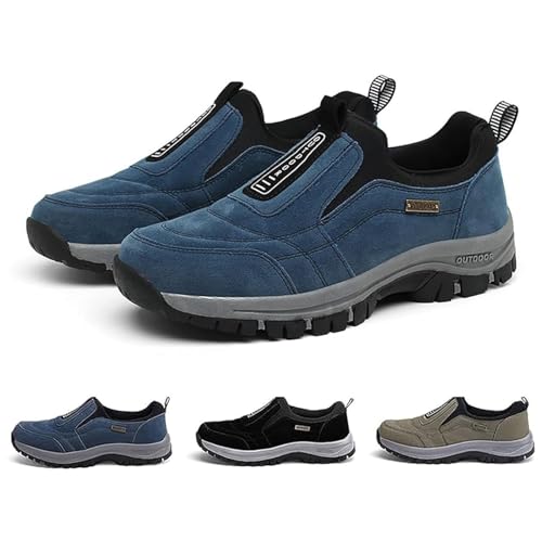 howay Slip-On-Sneaker für Herren, Wanderschuhe, wasserdicht, Gymnastikschuhe, atmungsaktive Laufschuhe, leichte Turnschuhe, rutschfeste Sneakers (Color : Blue, Size : 43/265mm) von howay
