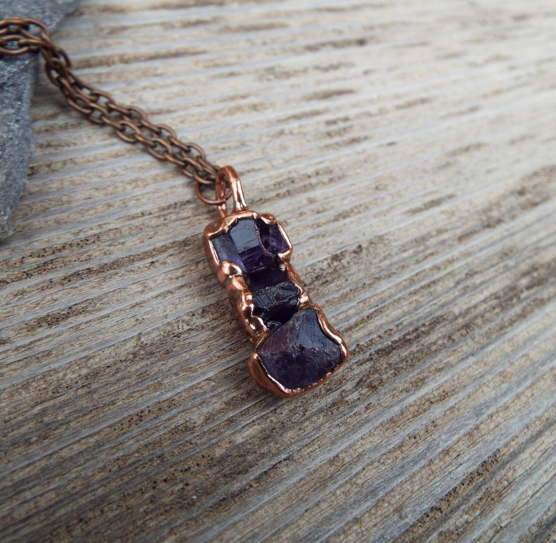 Amethystkette, Amethyst, Kristallkette, Kupferkette, Raw Crystal Necklace, Necklace, Amethyst Raw Amethyst, Birthstone von howlingwolfjewellery
