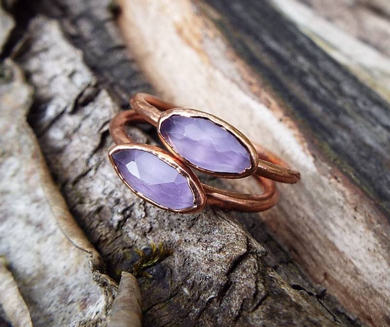 Amethystring, Amethyst, Edelsteinring, Kupferring, Boho Ring, Crystal Ring, Faceted Heilsteinring, Electroformed von howlingwolfjewellery