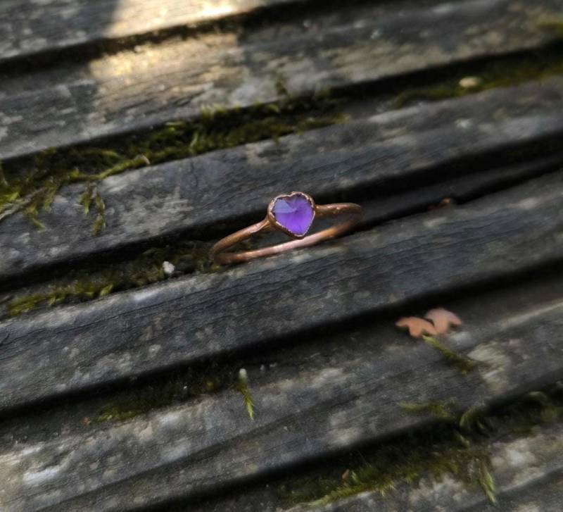 Amethystring, Rose Cut Amethyst, Us 5.75, Edelsteinring, Kristallring, Kupferring, Boho Ring, Crystal Ring, Heilsteinring, Verlobungsring Amethystring, Rose Cut Amethyst, Us 5.75, Edelsteinring, Kristallring, Kupferring, Boho Ring, Crystal Ring, Heilsteinring, Verlobungsring von howlingwolfjewellery