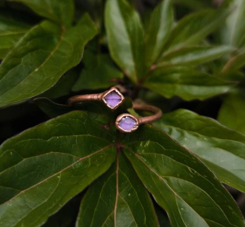 Amethystring, Us 12.75, Amethyst, Edelsteinring, Kupferring, Boho Ring, Crystal Ring, Faceted Heilsteinring, Electroformed von howlingwolfjewellery