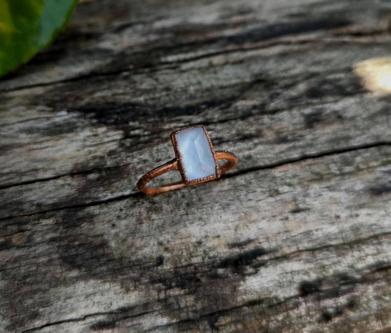 Bergkristallring, Rose Cut Rock Crystal, Us 6.75, Edelsteinring, Kristallring, Verlobungsring, Crystal Ring, Heilsteinring von howlingwolfjewellery