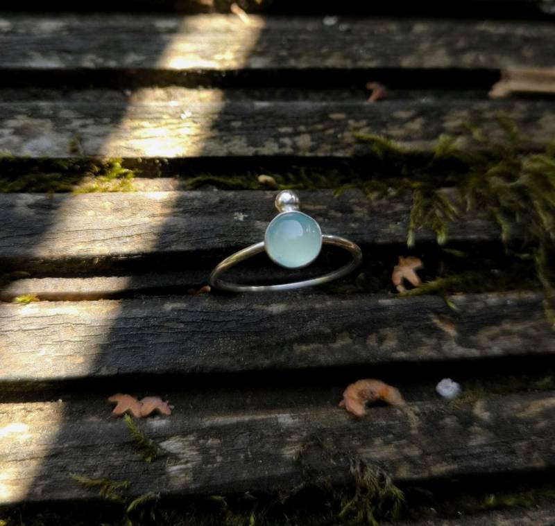 Chalzedon Ring, Us 6.75, Faceted Chalcedony, Stacking Ring, Gift For Her, Engagement Sterling Silber Ring Chalzedon Ring, Us 6.75, Faceted Chalcedony, Stacking Ring, Gift For Her, Engagement Sterling Silber Ring von howlingwolfjewellery