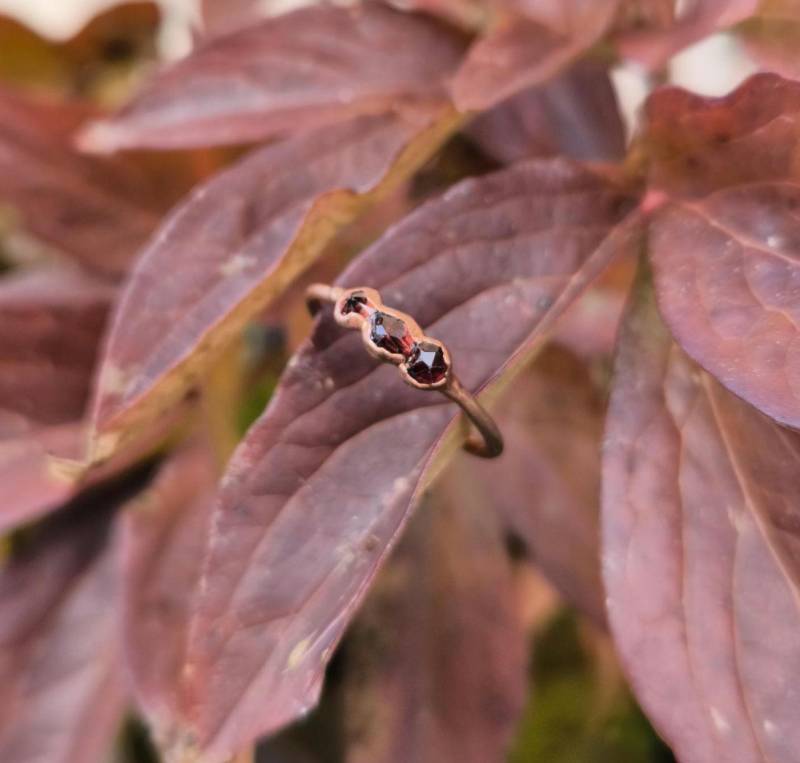 Garnet, Granatring, Us 7.5, Edelsteinring, Garnet Ring, Statementring, Healingstone, Kupferring, Electroformed, Roher Rhodolit Ring von howlingwolfjewellery