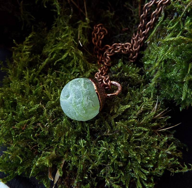 Seeglaskette, Meerglaskette, Strandglaskette, Statementkette, Marble Seaglass, Seaglass Jewelry, Necklace, Boho Necklacke, Bohemian von howlingwolfjewellery