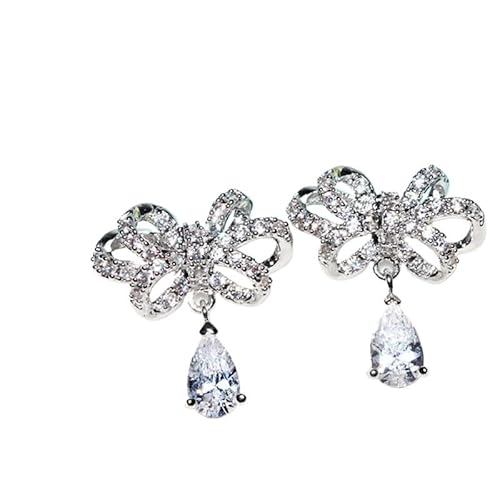 Geschenke for Valentinstag, Ohrringe in Wassertropfenform mit kubischem Zirkonia, romantischer Verlobungsschmuck aus 925er Sterlingsilber von hsgdyh
