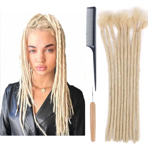 Huarisi 0.6cm Thickness 12 Inch 10Strands 613 Blonde Real Human Hair Dreadlock Extensions for Women Full Head Handmade Permanent Loc Extensions Men Can Be Curled and Twisted Huarisi 0.6cm Thickness 12 Inch 10Strands 613 Blonde Real Human Hair Dreadlock Extensions for Women Full Head Handmade Permanent Loc Extensions Men Can Be Curled and Twisted von huarisi
