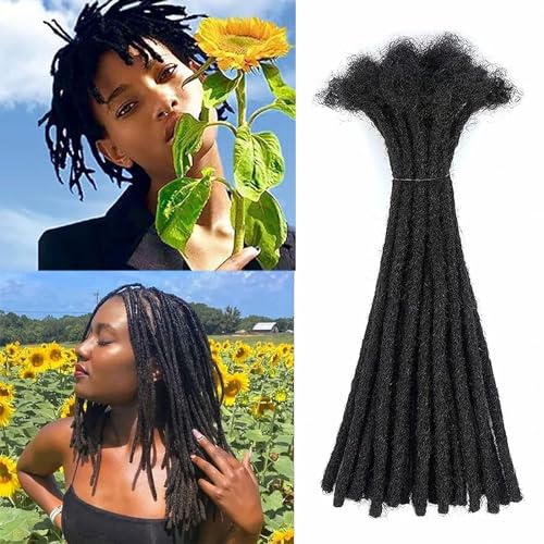 Huarisi 0.6cm Thickness 12 Inch 20Strands Real Human Hair Dreadlock Extensions for Man/Women Full Head Handmade Permanent loc Extensions Bundles Can Be Dyed Bleached Curled and Twisted von huarisi