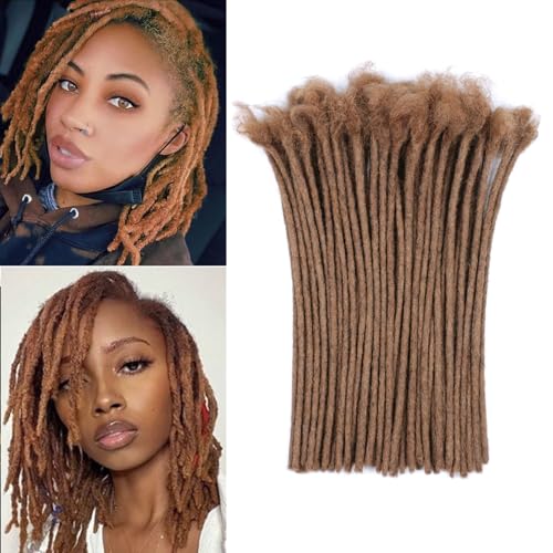 Huarisi 0.6cm Thick 12inch 60Strands Braun Echthaar Dreadlocks Extensions Human Hair Women Men Dreadlock-Verlängerungen Handmade Permanent Loc Extensions Real Hair Brown Can be Dyed von huarisi