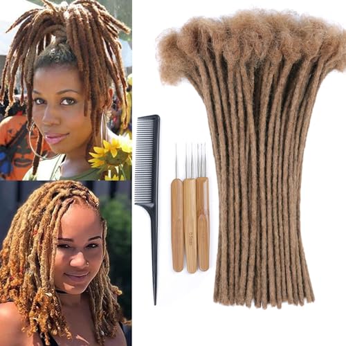 Huarisi 100% Human hair Dreadlocks Extensions for Black Women 12 inch Afro Kinky 60 Strands 0.4cm Auburn Real Hair Pre-colored Handmade Permanent Loc Extensions for Men (#30, 60 Locs) von huarisi