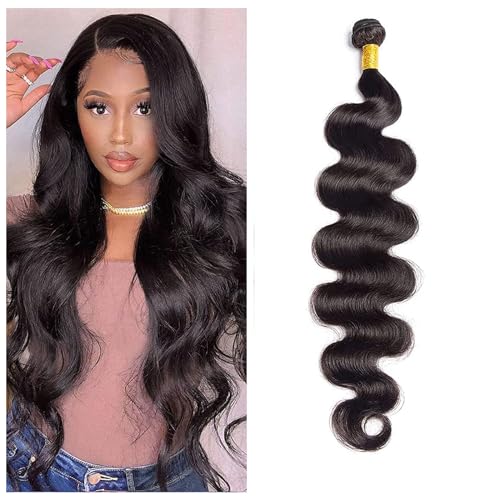 Huarisi 10A Body Wave Bundles Human Hair Single Bundle 28 inch Body Wave Weave Brazilian Virgin Hair Extensions for Black Women 100 Perent Remy Hair Natural Color 100g a lot von huarisi
