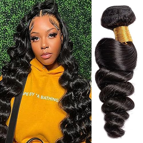 Huarisi Brazilian Loose Wave Bundles Weaves Human Hair 10 inch 1 Bundle Gewellte Echthaar Lose Haare Tressen 10a Short Remy Hair Extensions for Black Women Sew in von huarisi