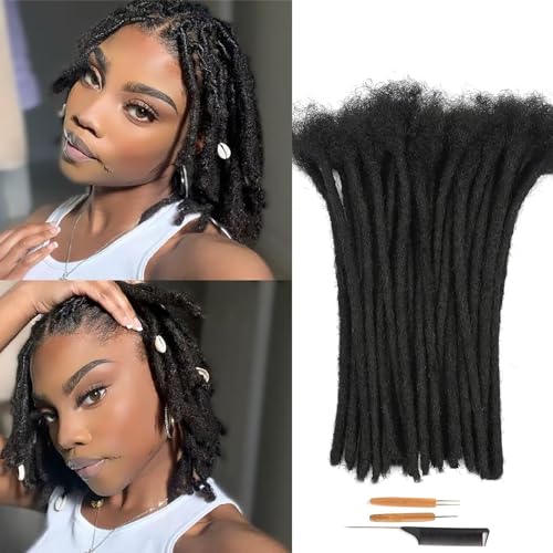 Huarisi 12 Inch 30 Strands Dreadlocks Echthaar Extensions 0.6cm Thickness Dreadlock Extensions Man Women Head Handmade Permanent Loc Extensions Real Human Hair Can be Curled and Twisted Huarisi 12 Inch 30 Strands Dreadlocks Echthaar Extensions 0.6cm Thickness Dreadlock Extensions Man Women Head Handmade Permanent Loc Extensions Real Human Hair Can be Curled and Twisted von huarisi