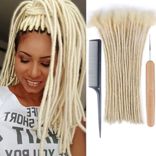 Huarisi 12 Inch Blonde Dreadlock Extensions Human Hair 0.2cm Thin Loc Extensions Real Human Hair for Women 30 Strands Full Handmade Permanent Dreadlocks Extension Colour 613 Can Be Curled Huarisi 12 Inch Blonde Dreadlock Extensions Human Hair 0.2cm Thin Loc Extensions Real Human Hair for Women 30 Strands Full Handmade Permanent Dreadlocks Extension Colour 613 Can Be Curled von huarisi