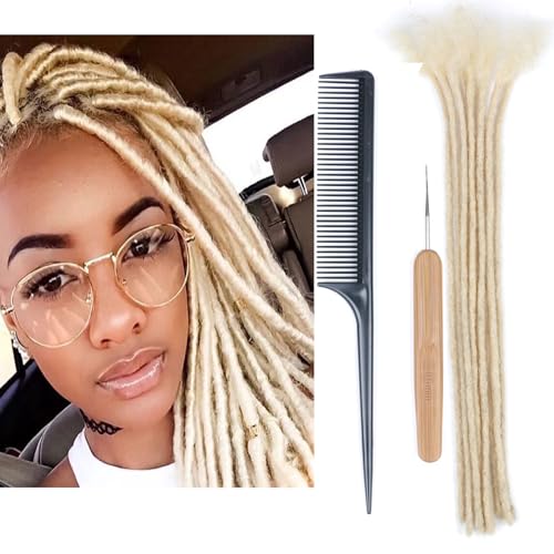 Huarisi 12 Zoll 0.2cm Thin Dreadlocks Extensions Echthaar Zum Einflechten 10 strähnen Color 613 Dreadlock Extension Human Hair Blond Full Handmade Permanent Real Hair Locs for Men Huarisi 12 Zoll 0.2cm Thin Dreadlocks Extensions Echthaar Zum Einflechten 10 strähnen Color 613 Dreadlock Extension Human Hair Blond Full Handmade Permanent Real Hair Locs for Men von huarisi