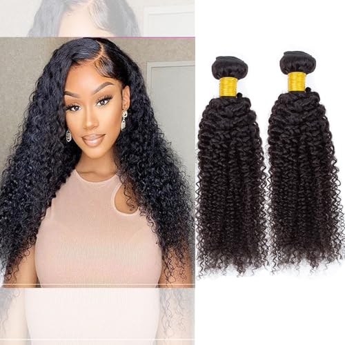 Huarisi 2 Bundles Human Hair Curly Weaves 10 12 Inch 200g Brazilian Kinky-curly Bundles for Black Women 8a Unprocessed Remy Virgin Hair Sew in Weaving von huarisi