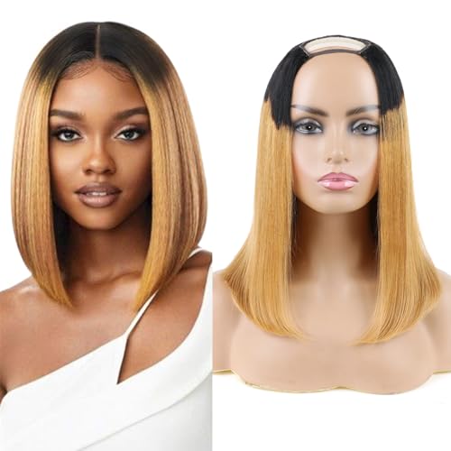 Huarisi Black to Auburn Brown Bob Wigs for Women, 12 Inch U Part Bob Ombre Brown Wigs Human Hair, 2 Tone 1b/30 Color Human Hair Bob Wig None Lace Leave Out Huarisi Black to Auburn Brown Bob Wigs for Women, 12 Inch U Part Bob Ombre Brown Wigs Human Hair, 2 Tone 1b/30 Color Human Hair Bob Wig None Lace Leave Out von huarisi