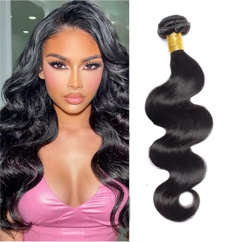Huarisi 14 Inch Body Wave Bundles Human Hair Single Bundle 8a Unprocessed Brazilian Wavy Hair Extensions Remy Weaves Tressen Echthaar 100g for Black Women Zum Einnähen von huarisi