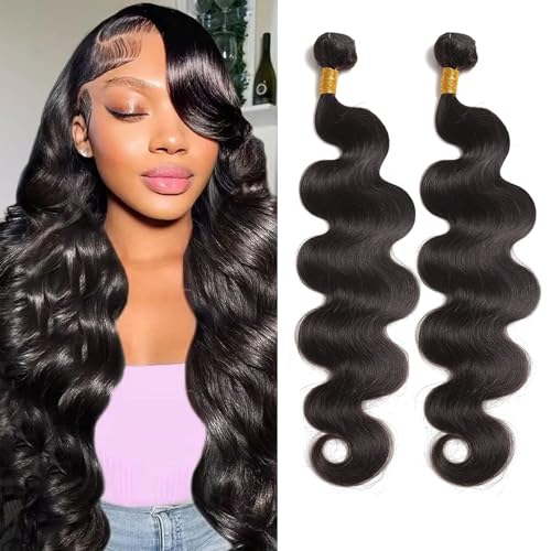 Huarisi Body Wave Bundles Weaves Human Hair 20 22 Inch 2 Bundles Echthaar Bundle Gewellt 12a Unprocessed Remy Wavy Hair Extensions for Black Women 200g Sew in Weft von huarisi