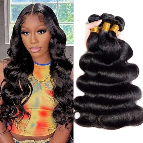 Huarisi Brazilian Body Wave Bundles Human Hair Weaves 18 20 22 Inch Body Wave Remy Hair 3 Bundles 8A Grade Unprocessed Virgin Hair Extensions Sew in for Black Women von huarisi
