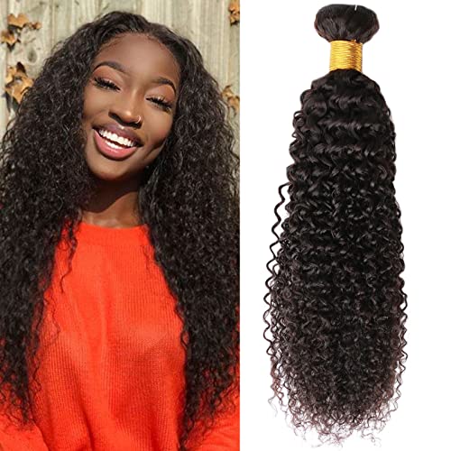 Huarisi Brazilian Curly Human Hair Weaves 8a Unprocessed Brazilian Virgin Curly Hair 1 Bundle Real Hair Bundle Extensions 20 Inch Natural Colour Sew in Weaving for Black Women von huarisi