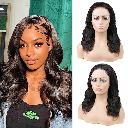 Huarisi HD Lace Front Wigs Human Hair Pre Plucked, 16 inch Body Wave 4x6 Lace Frontal Wigs Real Hair for Black Women, 150% Density Glueless Brazilian Virgin Hair Wigs with Natural Hairline Huarisi HD Lace Front Wigs Human Hair Pre Plucked, 16 inch Body Wave 4x6 Lace Frontal Wigs Real Hair for Black Women, 150% Density Glueless Brazilian Virgin Hair Wigs with Natural Hairline von huarisi