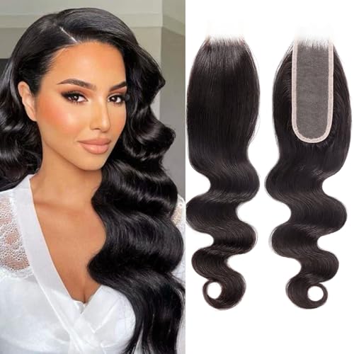 Huarisi Human Hair Body Wave 2x6 Closure with Baby Hair 18 Inch Remy Brazilian Virgin Free Part Lace Closure for Black Women Natural Soft Transparent Lace Sew in von huarisi