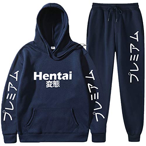 Hentai Trainingsanzug Japanischer Harajuku Fashion Hip Hop Sportanzug Unisex Hentai Hoodie und Hentai Jogginghose 2-teiliges Set von huateng