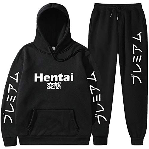 Hentai Trainingsanzug Japanischer Harajuku Fashion Hip Hop Sportanzug Unisex Hentai Hoodie und Hentai Jogginghose 2-teiliges Set von huateng