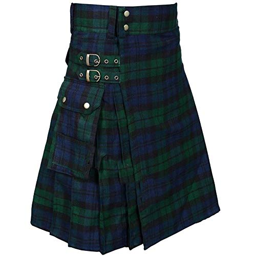 Traditionelles Combat Kilt Highland Rock für Herren mit schottischem Kleid und Taschen von huateng